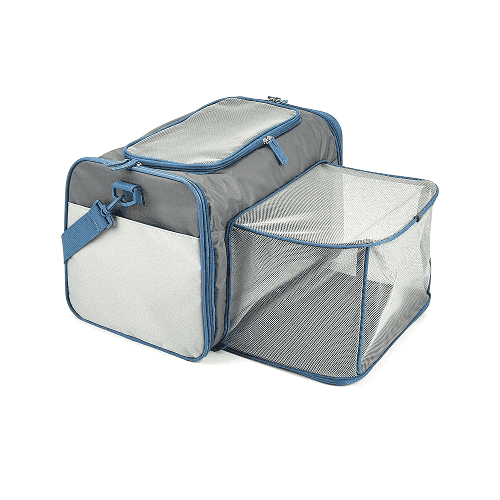 Barkbutler x Fofos Expandable Foldable Carrier for Dogs and Cats (Grey/Blue) Both-Bedding, Mats & Travel Supplies Barkbutler 46x28x28cm