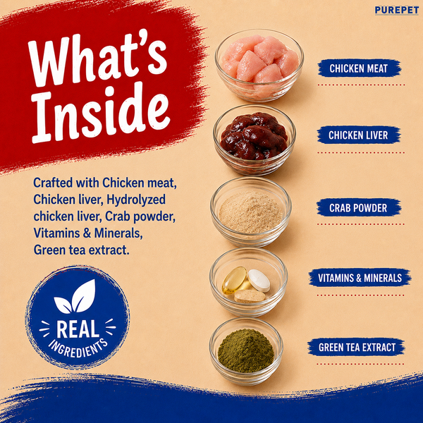 Purepet Crab and Chicken Lickable Creamy Treats for Cats