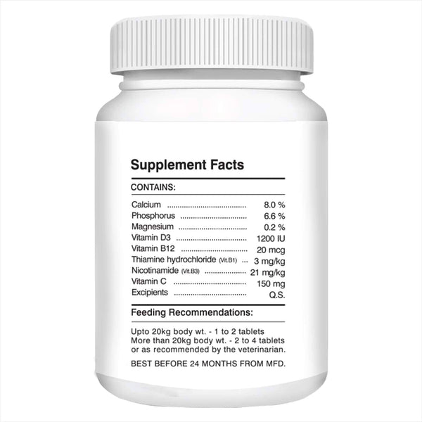 Drools Absolute Skin & Coat and  Absolute Calcium Supplement Tablets for Dogs Combo