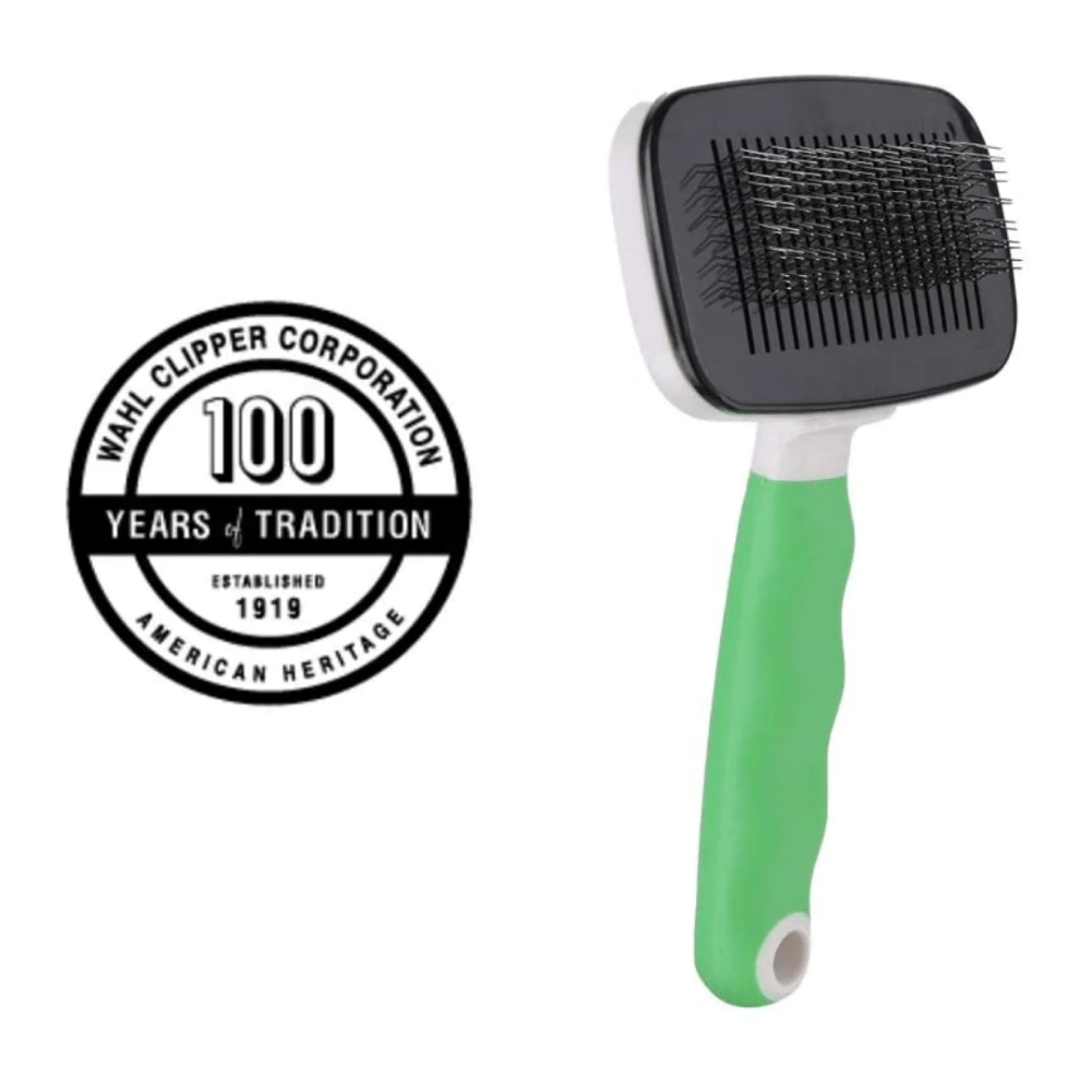Wahl Self Cleaning Slicker Brush for Pets (Green) Both-Grooming Supplies Wahl