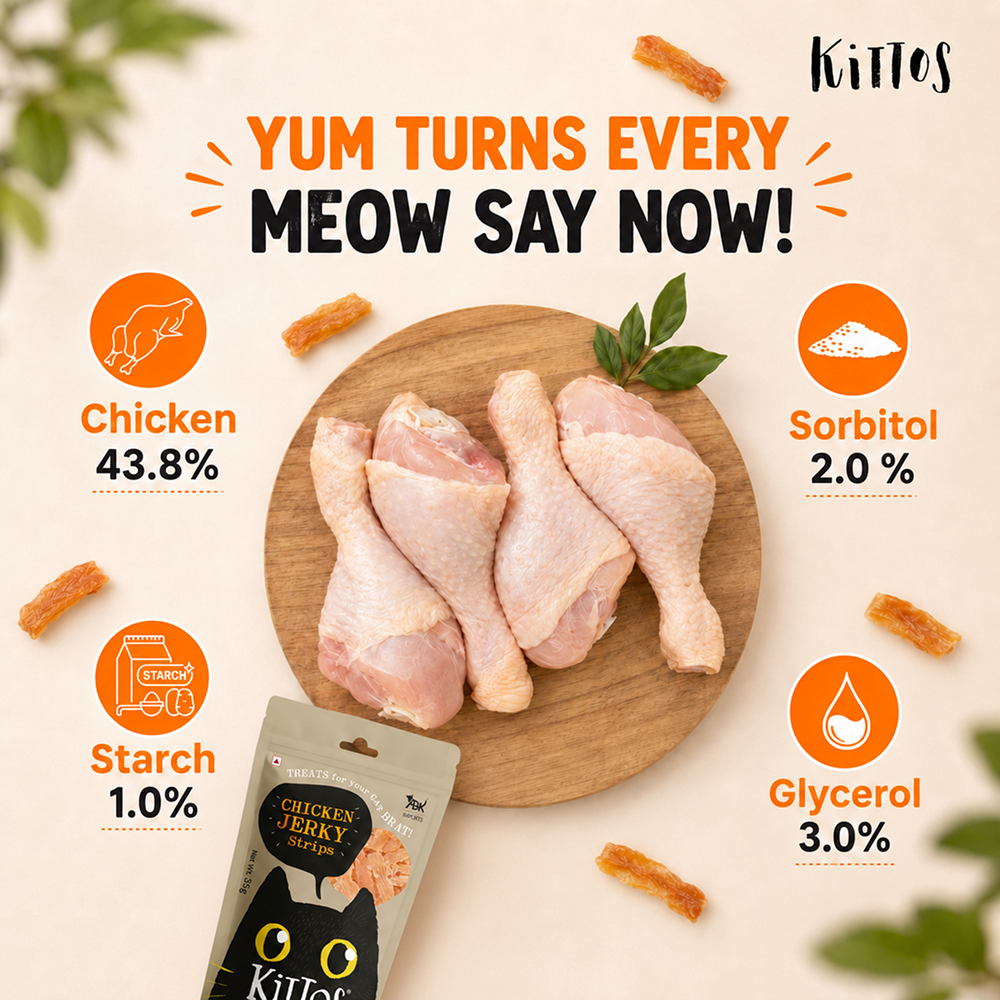 Kittos Purr Fect Chicken Jerky Strips Cat Treats Cats-Treats & Others Kittos