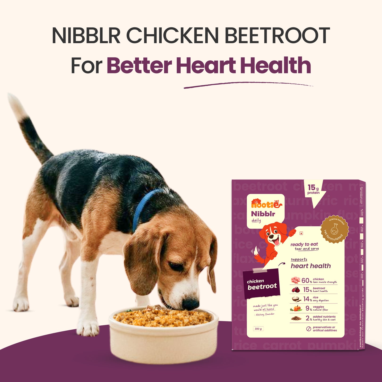 Nibblr By Nootie Wholesome Chicken Liver Beetroot & Rice Ready to Eat Meal Dog Wet Food Dogs-Fresh Food Nootie