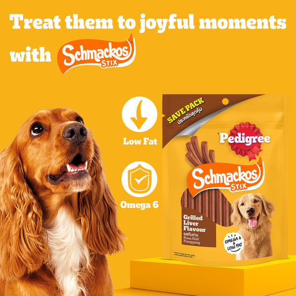 Pedigree Schmackos Stix Grilled Liver Flavour Adult Dog Treat