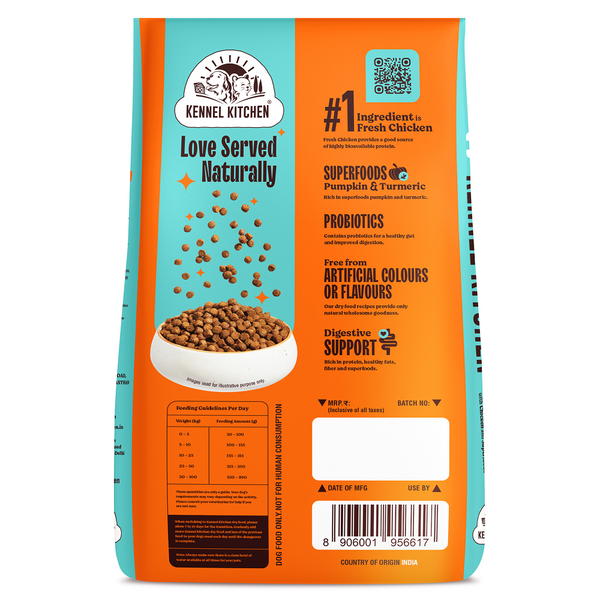 Kennel Kitchen Chicken with Superfoods Pumpkin and Turmeric Adult Dog Dry Food
