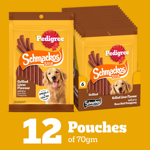 Pedigree Schmackos Stix Grilled Liver Flavour Adult Dog Treat