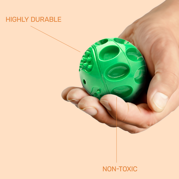 Kibbo Non Toxic Squeaky Rubber Ball Chew Toy for Dogs and Cat (Green)