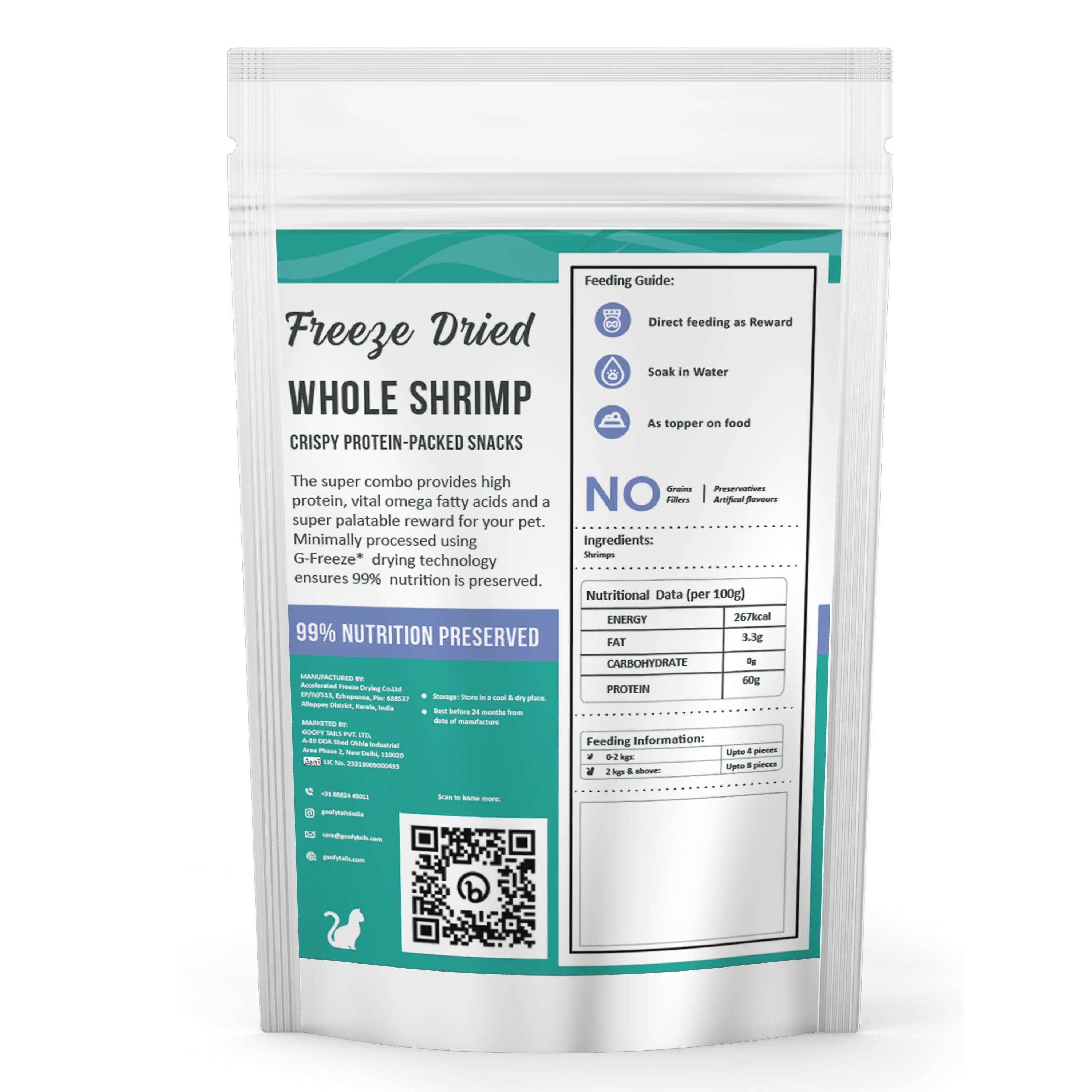 Goofy Tails Freeze Dried Shrimp Cat Treats Cats-Treats & Others Goofy Tails