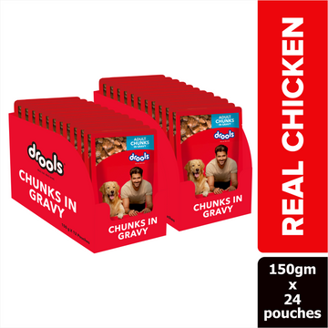 Drools Real Chicken & Chicken Liver Chunks in Gravy Adult Dog Wet Food