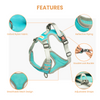 Kibbo Reflective Vest Harness with Dual Lock Buckle for Dogs (Sea Green)