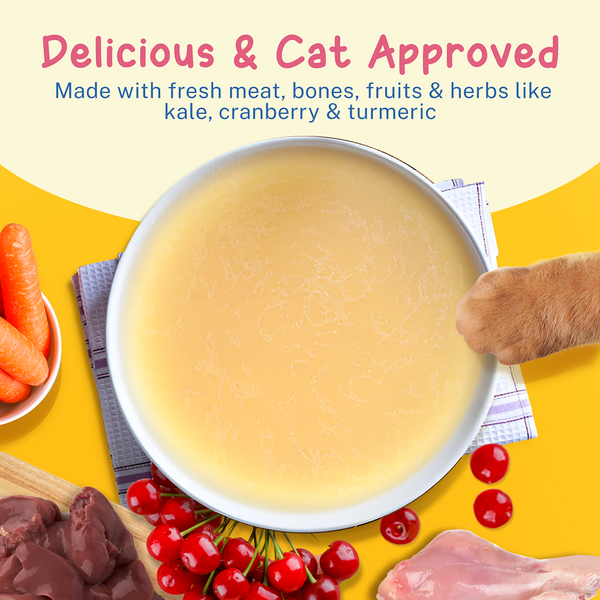 Smylo Hydration Rich Chicken with Carrot, Kale and Cranberry Bone Broth for Cats