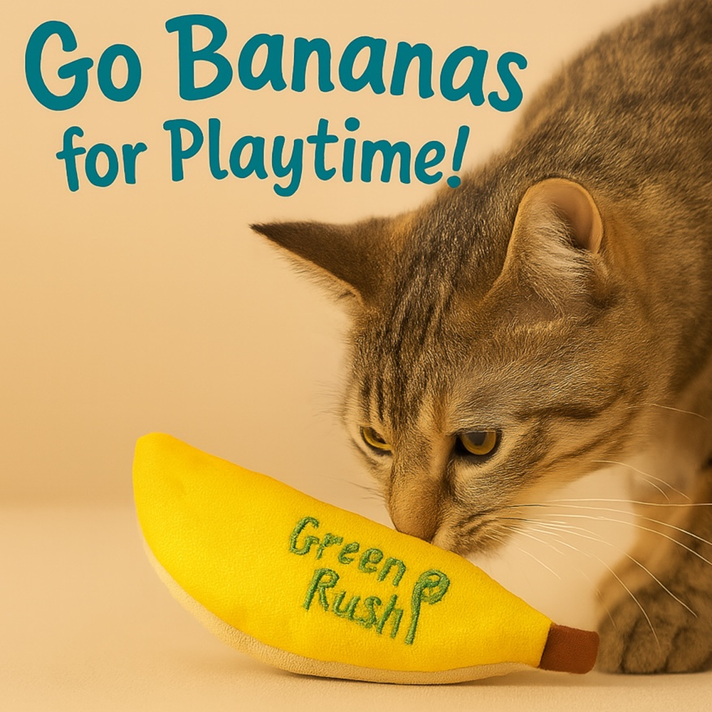 Talking Dog Club Go Bananas Catnip Toy for Cats (Yellow) Cats-Toys Talking Dog Club Dropship