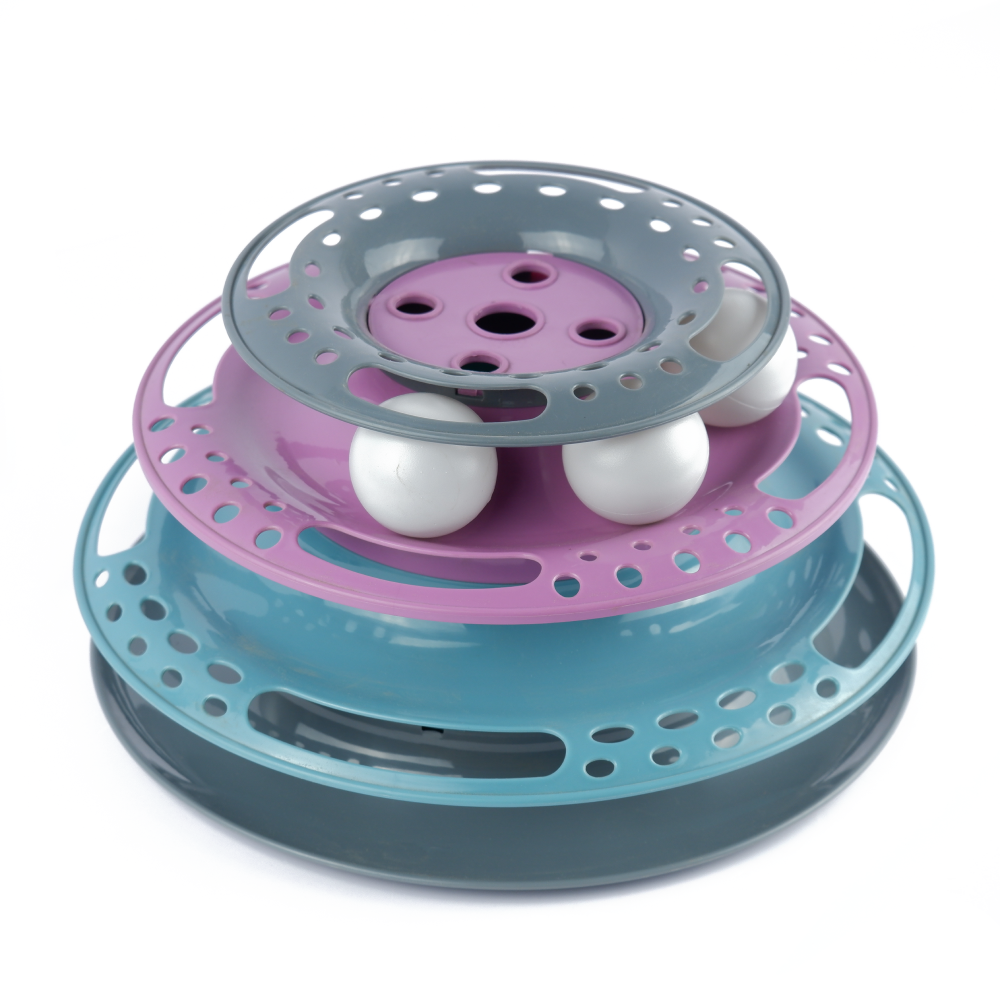 Trixie Circle Tower Catch the Balls Interactive Toy for Cats (Grey/Pink/Blue) Cats-Toys Trixie 25x13 cm