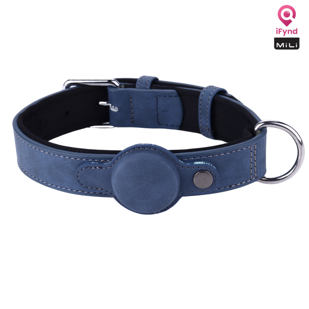 Mitag Anti Loss Device with Collar for Small Dogs (Navy Blue) | IOS Dogs-Collar, Leashes, harnesses Mitag Dropship S:18.5in Neck