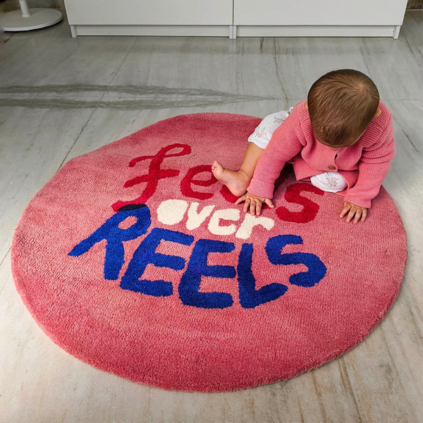 Doodlebawa Feels Over Reels Premium Wool Rug