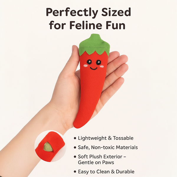 Talking Dog Club Red Chilli with 100% Catnip Toy for Cats (Red)