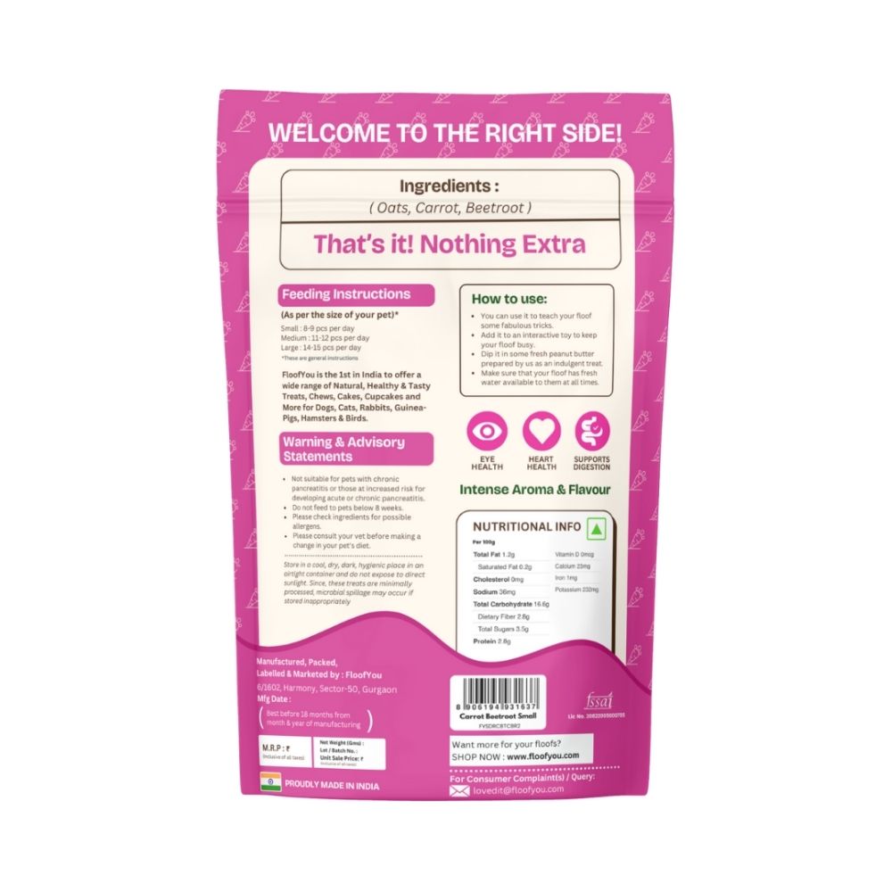 FloofYou Oven Baked Carrot Beetroot Rabbit Treats Rabbits FloofYou