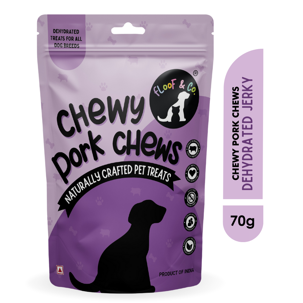 Floof & Co Chewy Pork Chew Jerky Dog Treats Dog Treats + Others Floof & Co 70g