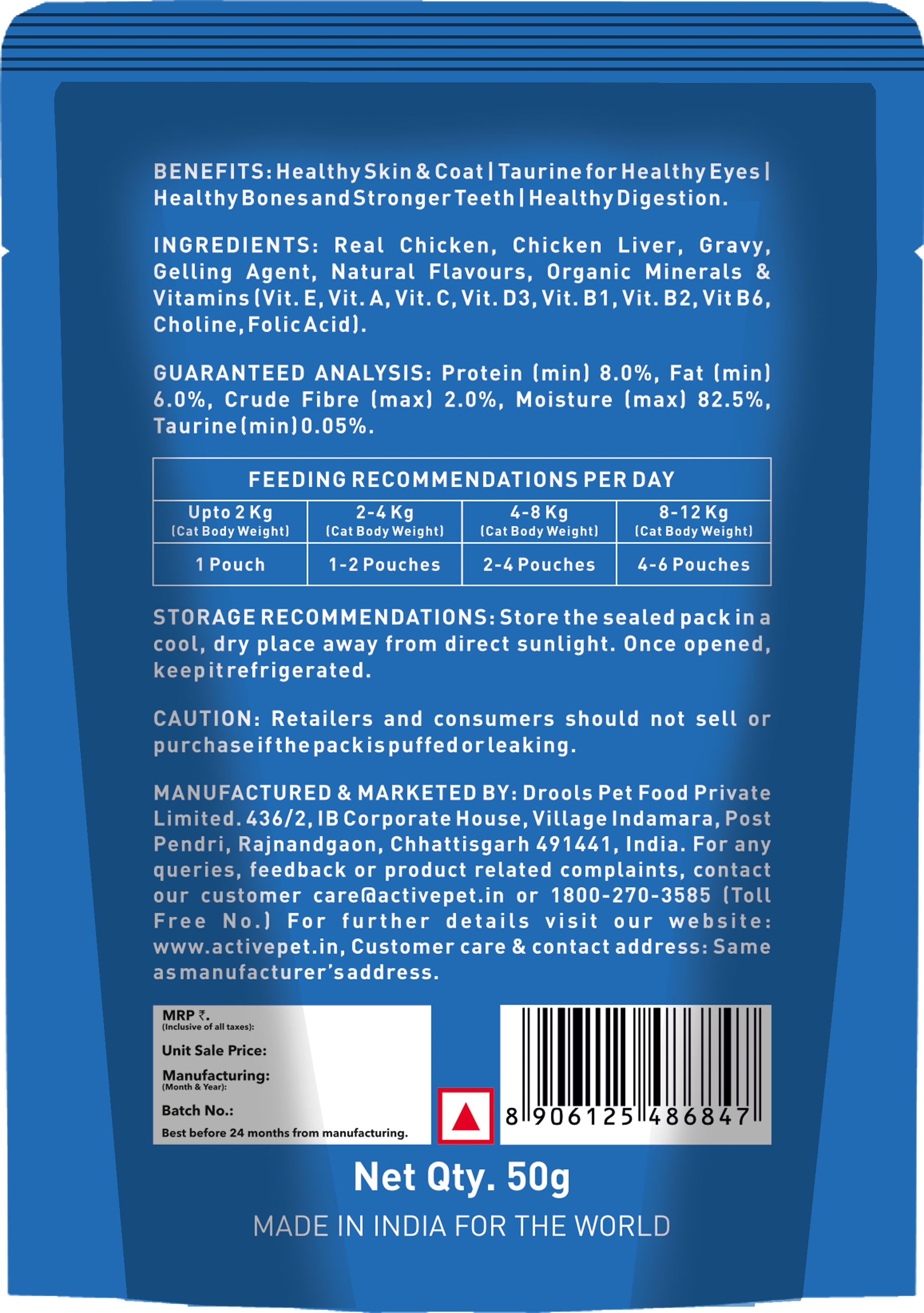 Active Real Chicken & Chicken Liver in Gravy Adult Cat Wet Food ( Buy 1 Get 1) Cats-Wet Food Active