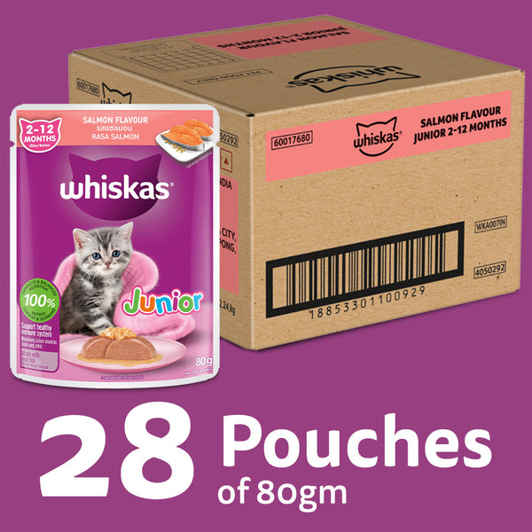 Whiskas Junior Salmon in Jelly Flavour Kitten (2-12 months) Cat Wet Food