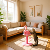 FurryLiving Flamingo Cat Scratching Post Scratcher with Hanging Ball Toy Cats-Toys FurryLiving Dropship