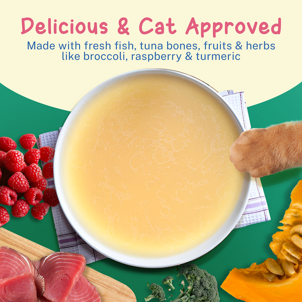 Smylo Hydration Rich Fish with Pumpkin, Broccoli and Raspberry Bone Broth for Cats