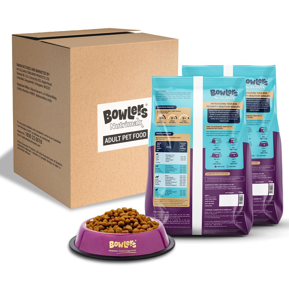 Bowlers Nutrimax Chicken and Vegetables Adult Dog Dry Food Dogs- Dry Food Bowlers