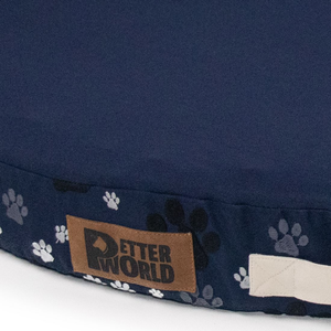 Petter World Orthopedic Round Flat Foam Mattress Bed with Thick & Durable Washable Cover (Ensign Blue)