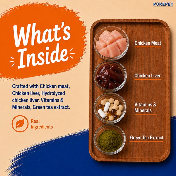 Purepet Real Chicken Lickable Creamy Treats for Cats