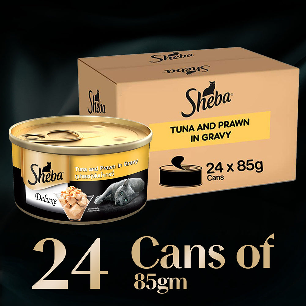 Sheba Tuna Fillet & Whole Prawns in Gravy Premium Cat Wet Food Cats-Wet Food Sheba