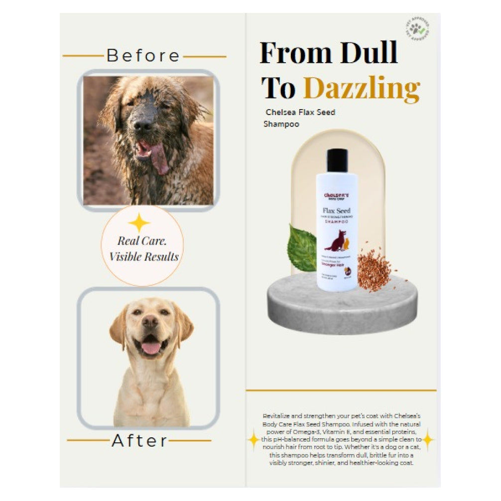 Dr. Chelsea’s Flax Seed Hair Strengthening Shampoo for Dogs & Cats Both-Grooming Supplies Dr. Chelsea's Dropship