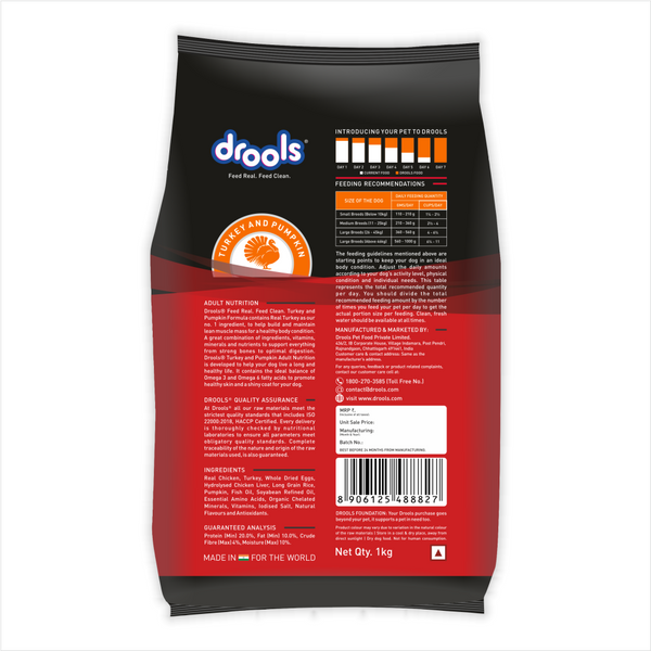 Drools Turkey and Pumpkin Adult Dog Dry Food