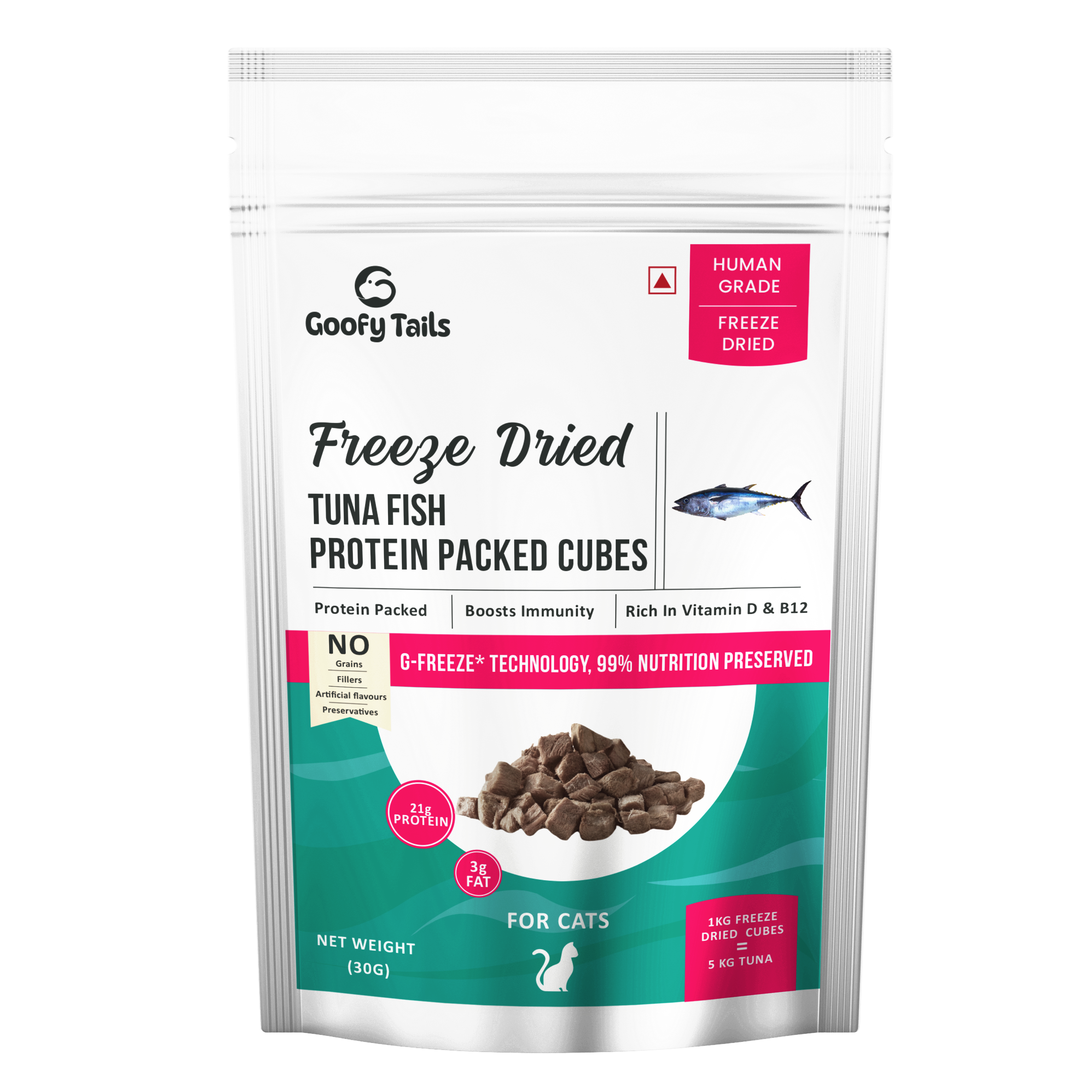 Goofy Tails Freeze Dried Tuna Cat Treats Cats-Treats & Others Goofy Tails