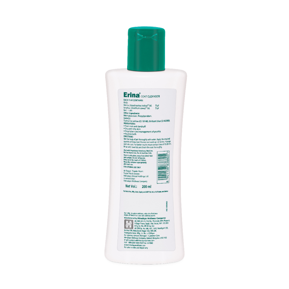 Himalaya Erina Coat Cleanser Shampoo for Dogs and Cats Both-Grooming Supplies Himalaya