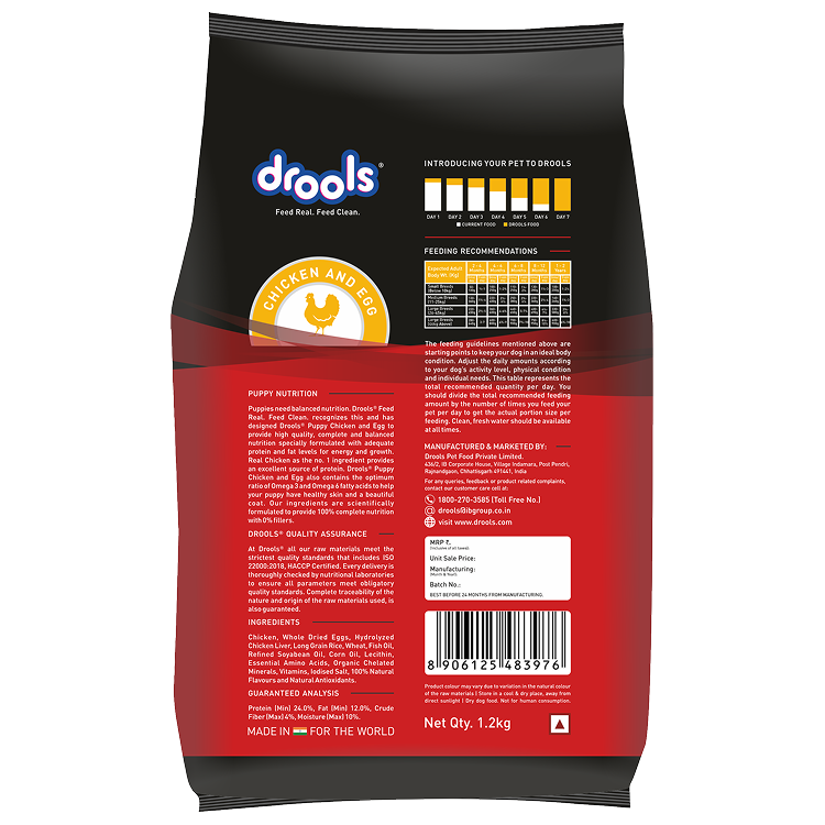 Drools Chicken and Egg Puppy Dog Dry Food Dogs- Dry Food Drools