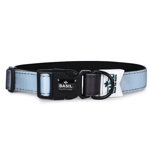 Basil Adjustable Padded Collar for Dogs (Black/Gray)