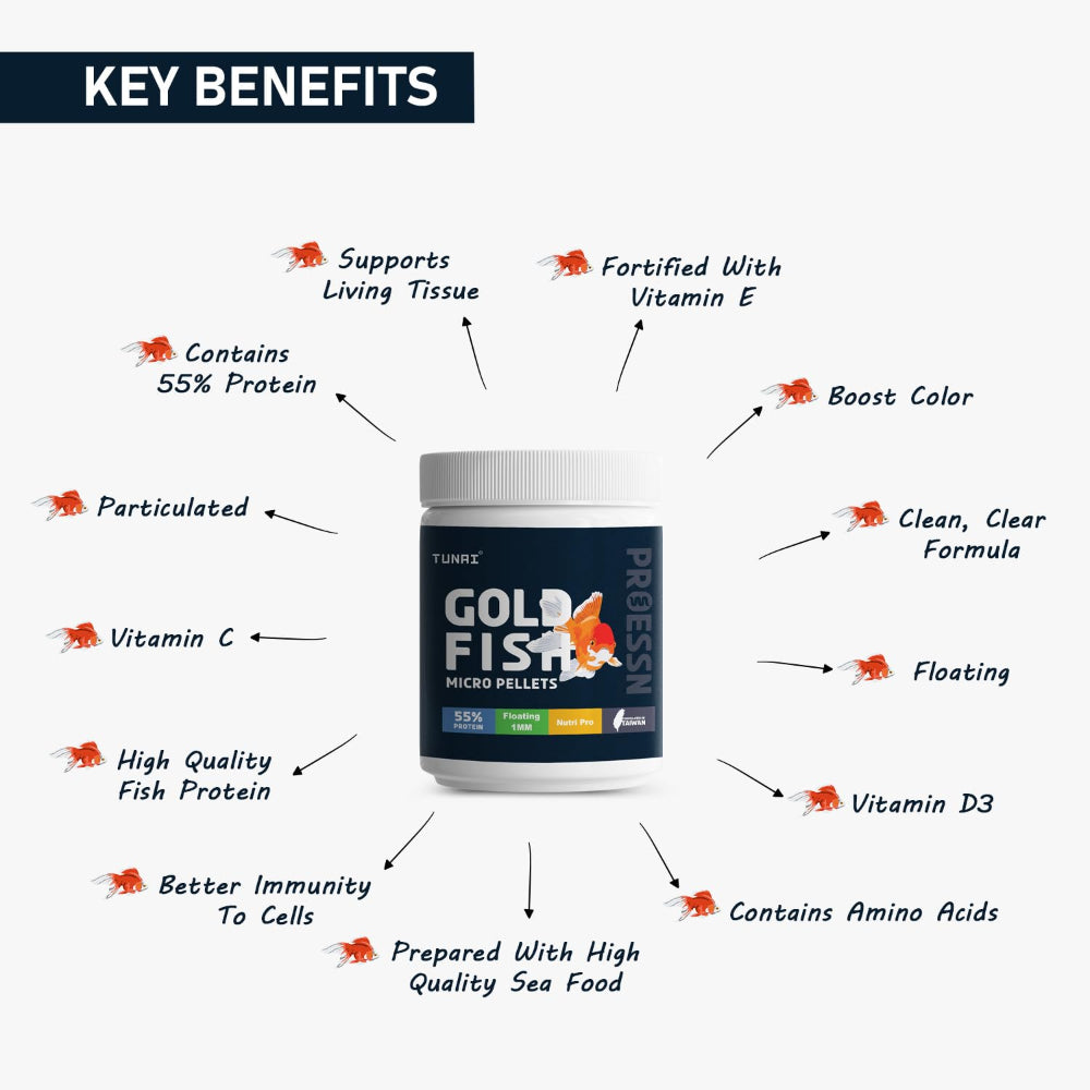 Tunai Protein Rich Premium Gold Fish Dry Food Fish Tunai