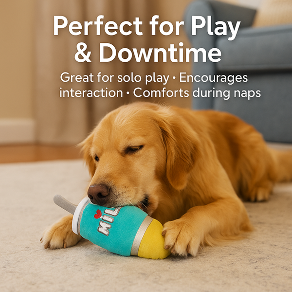 Talking Dog Club Milk Mug Plush Toy for Dogs (Green)