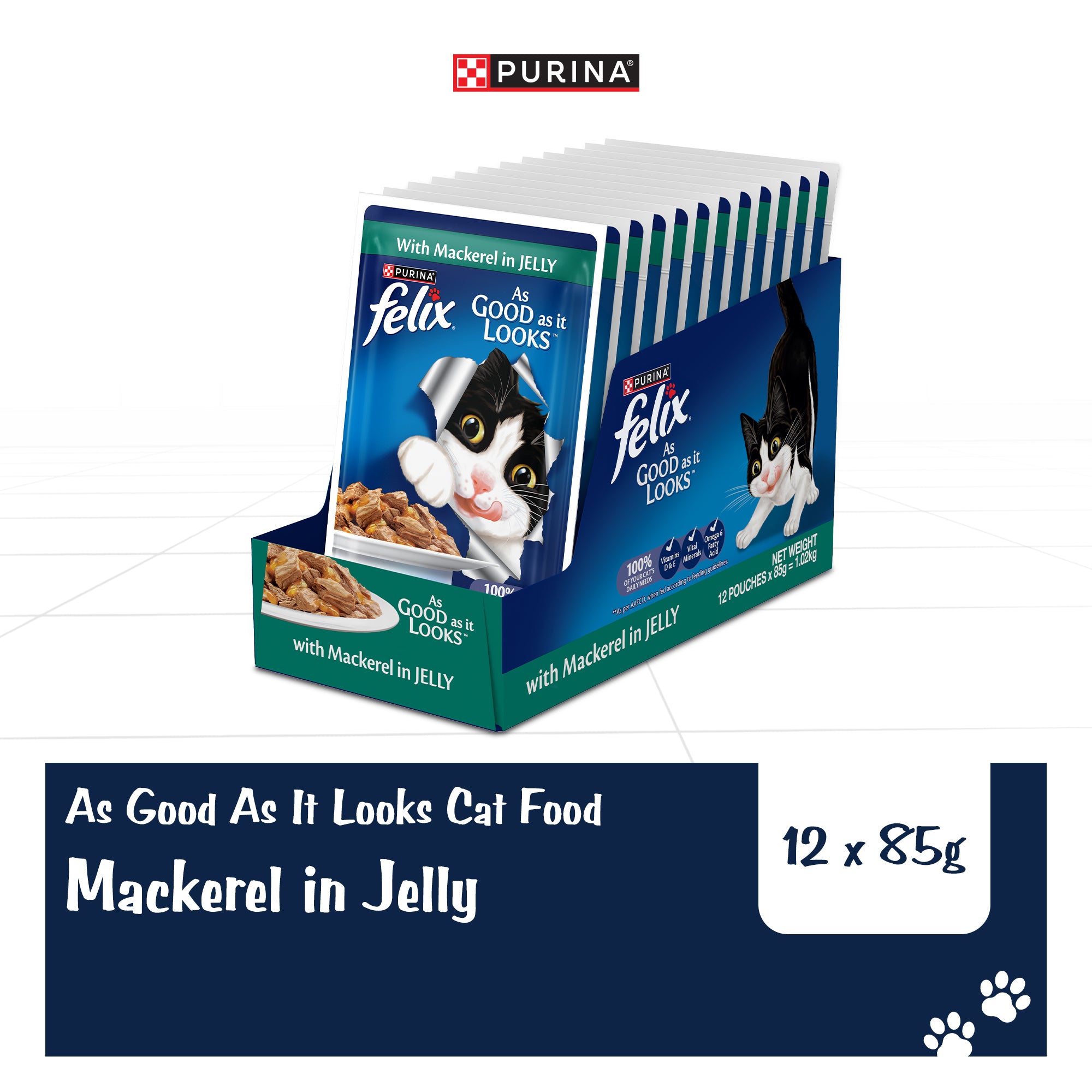 Purina Felix with Mackerel in Jelly Complete and Balanced Adult Cat Wet Food Cats-Wet Food Felix