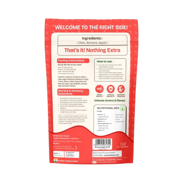 FloofYou Oven Baked Banana Apple Small Animal Treats