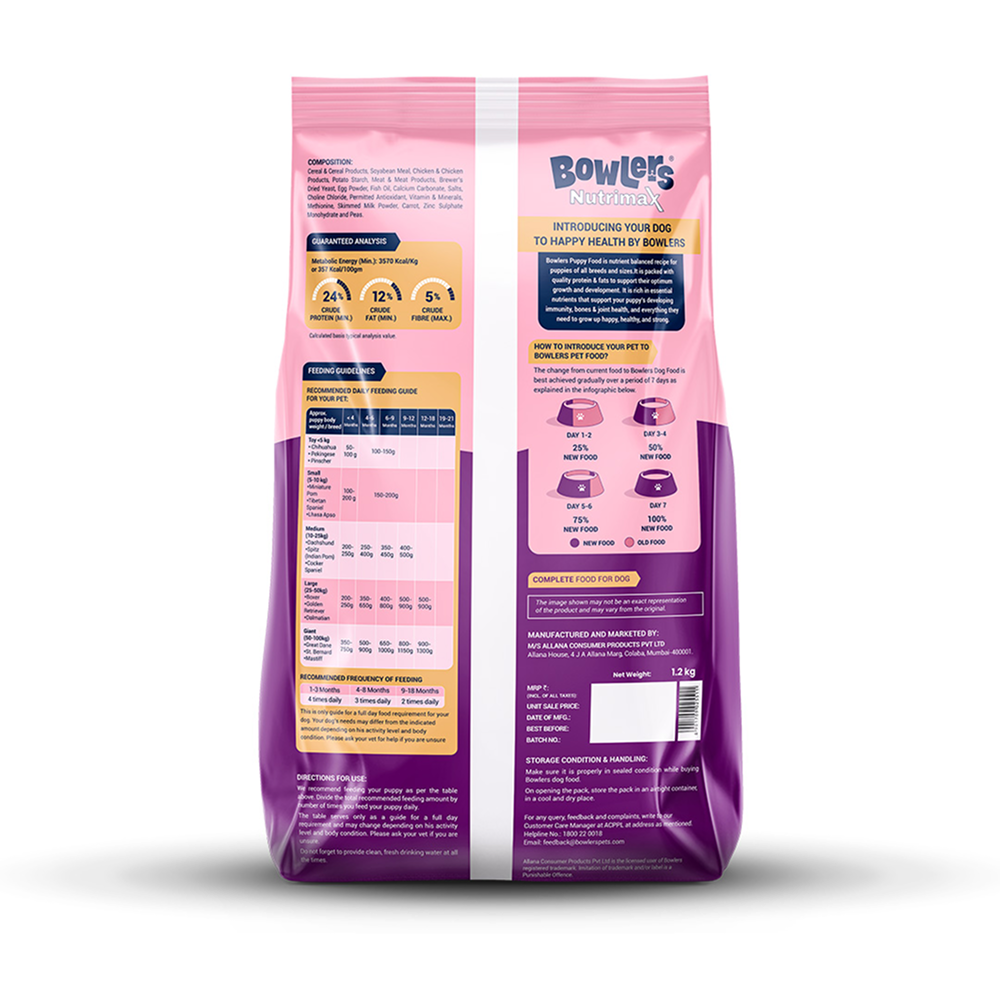 Bowlers Chicken and Milk Nutrimax Puppy Dog Dry Food Dogs- Dry Food Bowlers