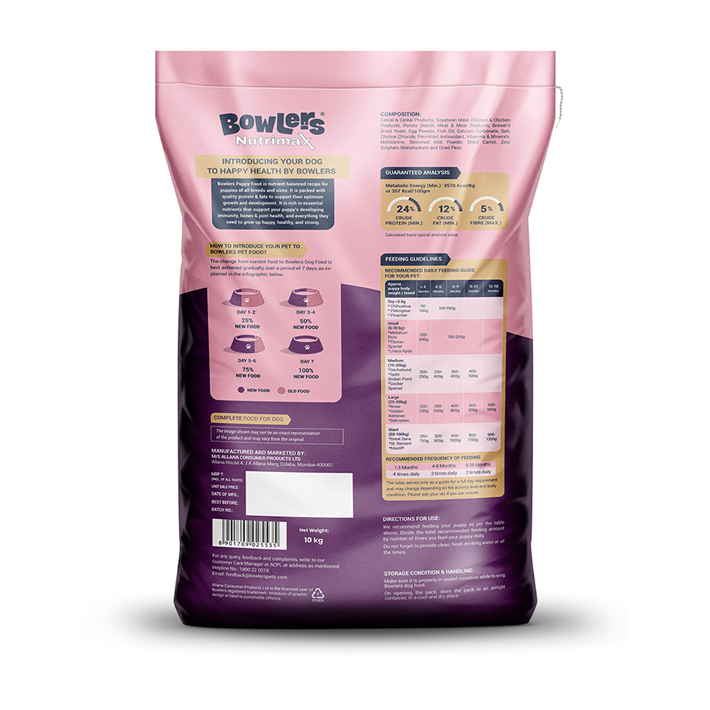 Bowlers Chicken and Milk Nutrimax Puppy Dog Dry Food Dogs- Dry Food Bowlers