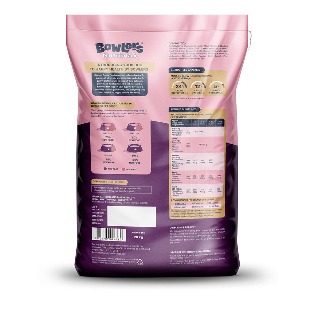 Bowlers Chicken and Milk Nutrimax Puppy Dog Dry Food Dogs- Dry Food Bowlers