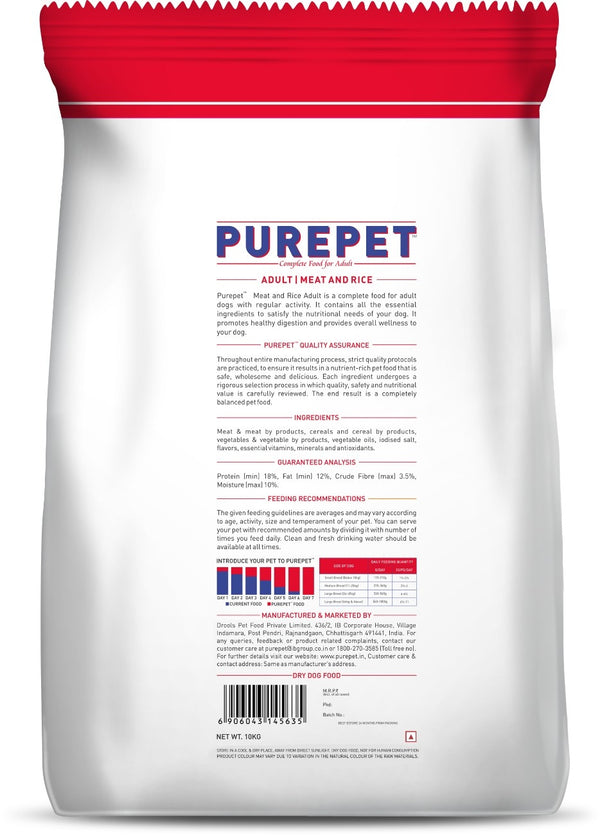 Purepet Meat and Rice Adult Dog Dry Food