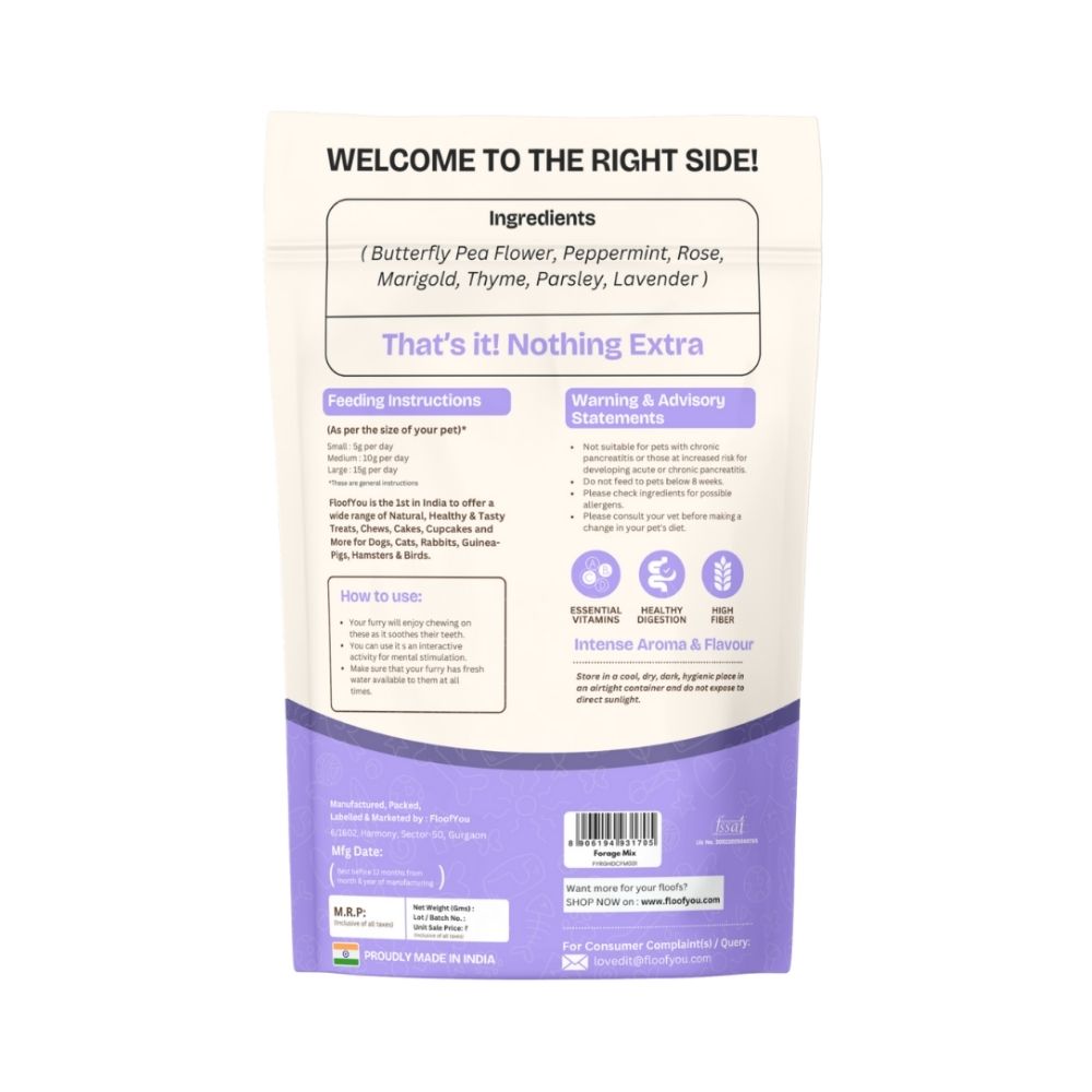 FloofYou Fibre Rich Forage Mix Rabbit Treats Rabbits FloofYou