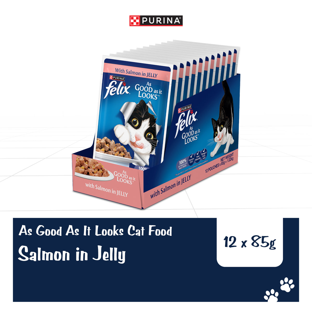 Purina Felix with Salmon in Jelly Adult Complete and Balanced Cat Wet Food Cats-Wet Food Felix