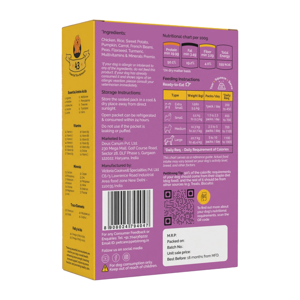 PetStrong Chicken and Rice Fresh Food for Dogs Dogs-Wet Food PetStrong