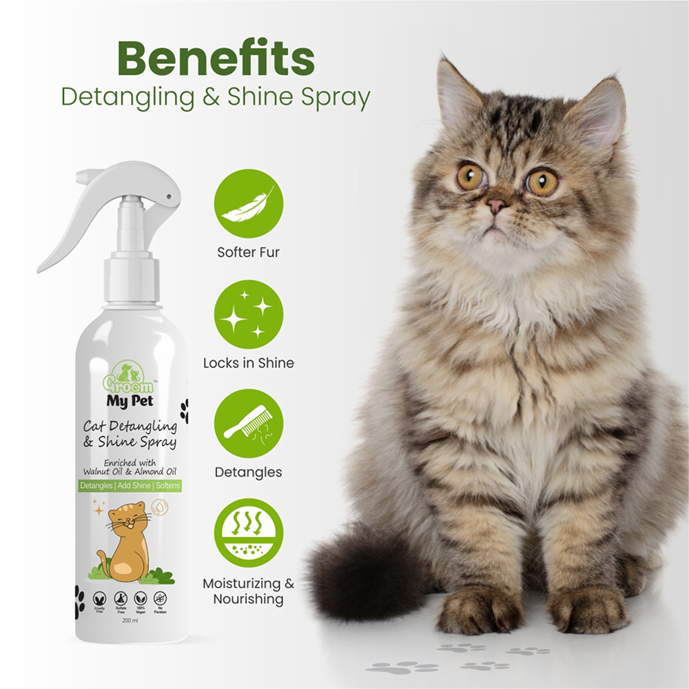 Groom My Pet Detangling and Shine Spray for Cats Cats-Grooming Supplies Groom My Pet Dropship
