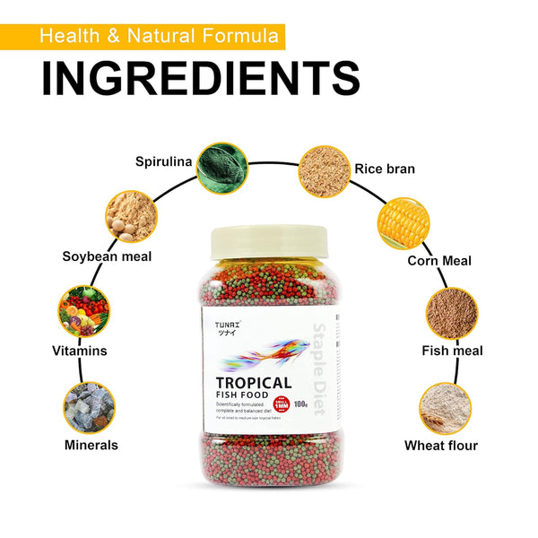 Tunai Tropical 1.2mm Floating Pellets Adult Small and Medium Fish Dry Food