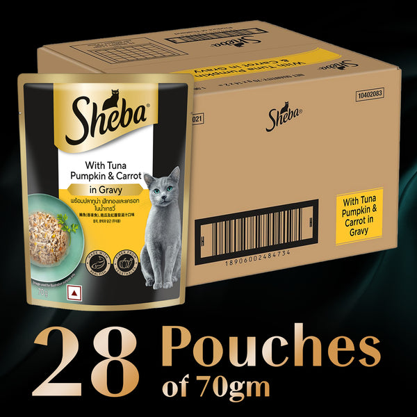 Sheba Tuna Pumpkin & Carrot In Gravy Rich Premium Adult Fine Cat Wet Food
