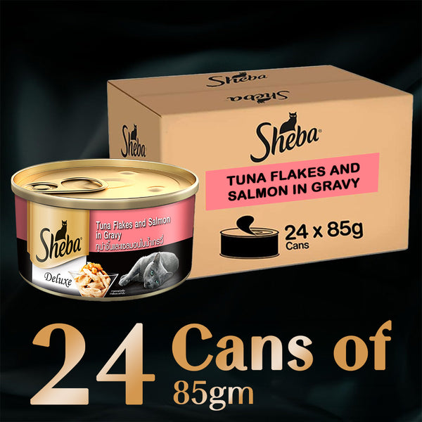 Sheba Dulex Complete Nutrition Tuna Flakes & Salmon In Gravy Cat Wet Food